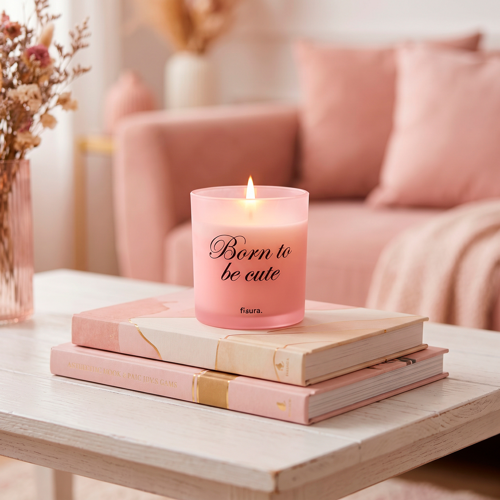 Glass candle BORN TO BE CUTE cotton scent