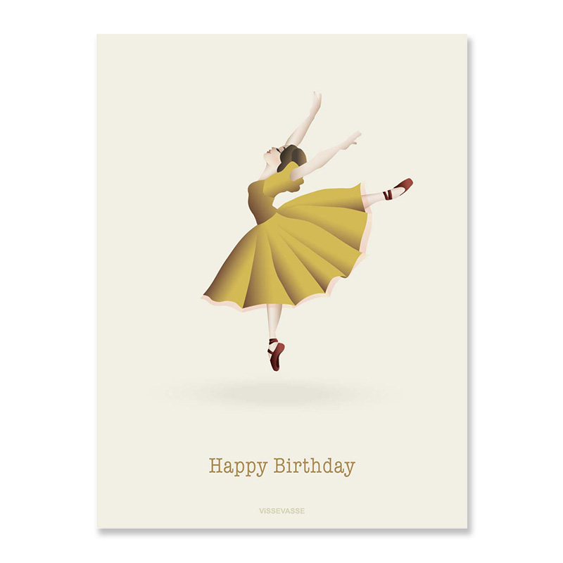 Greeting card Happy birthday ballerina 