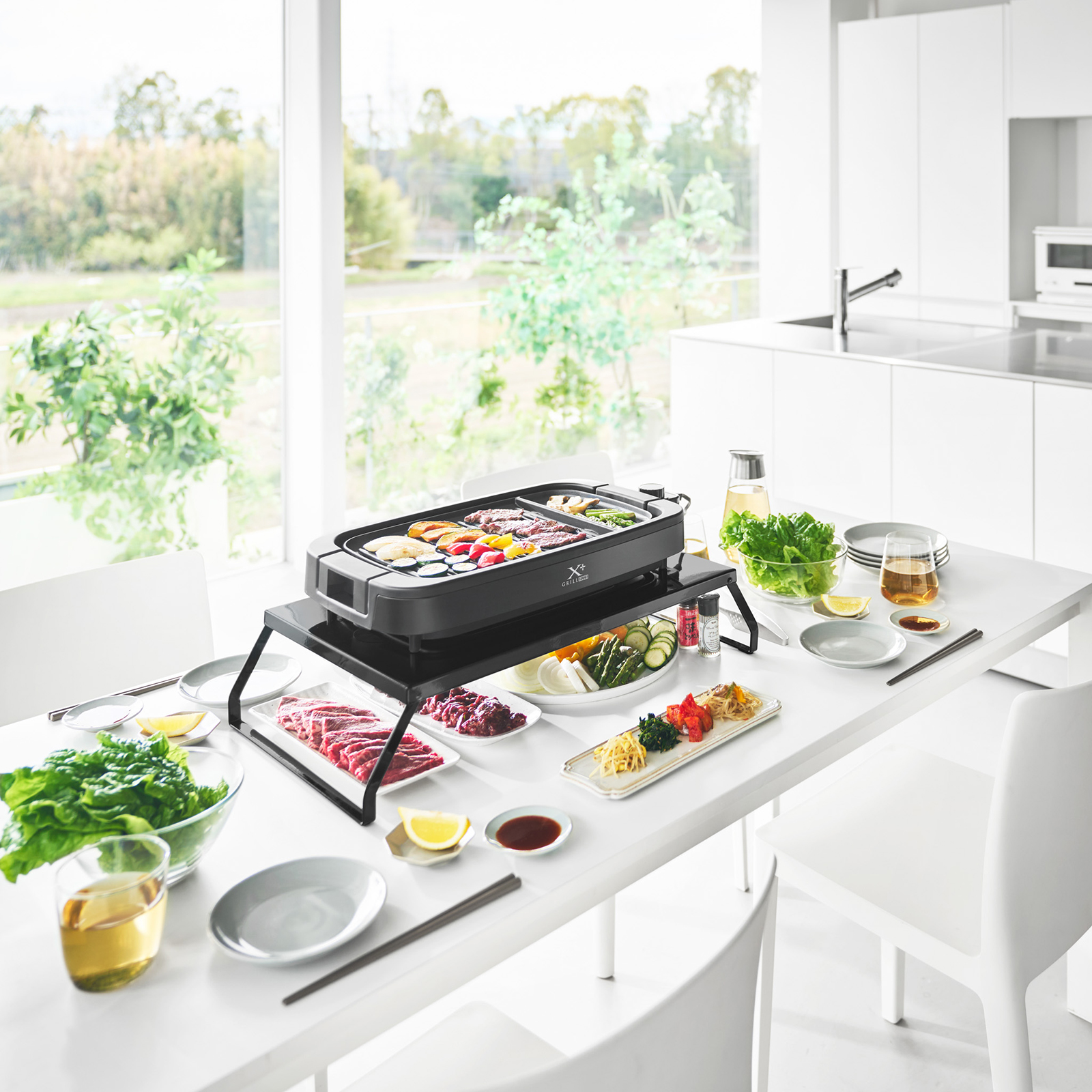 Klappbarer Tisch-Grillständer TOWER schwarz