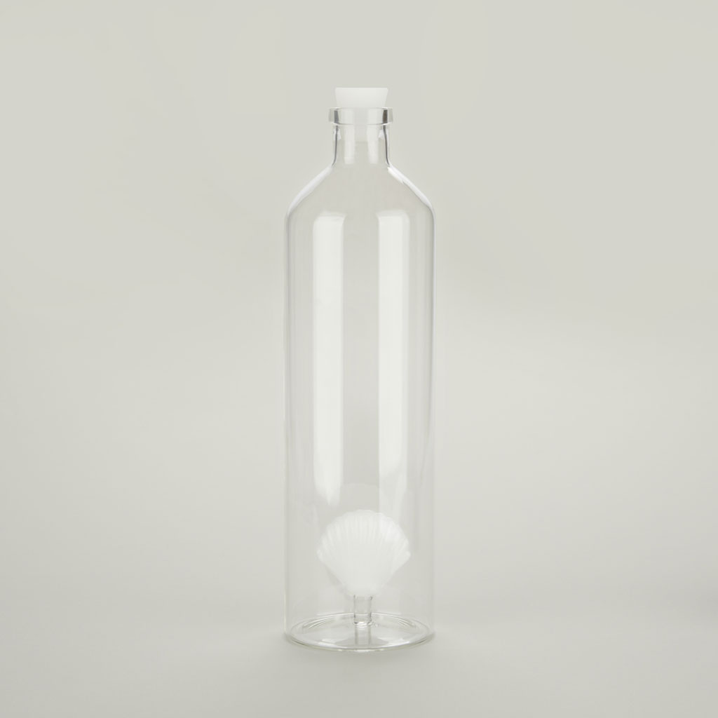 Glasflasche ATLANTIS SHELL 1.2 l weiss Borosilicate