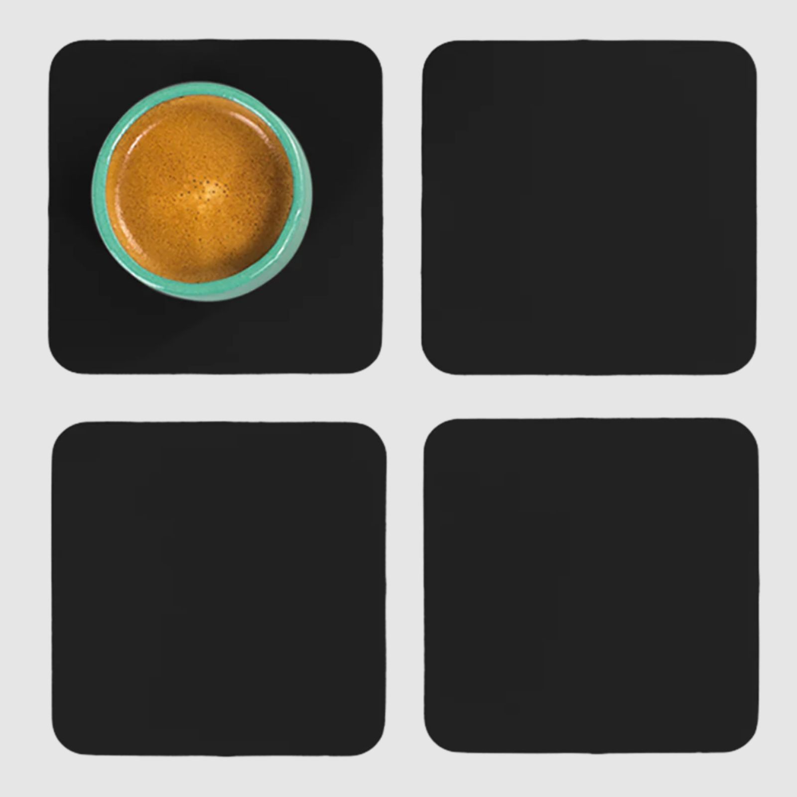 Ruca Square Coasters (x4) Black