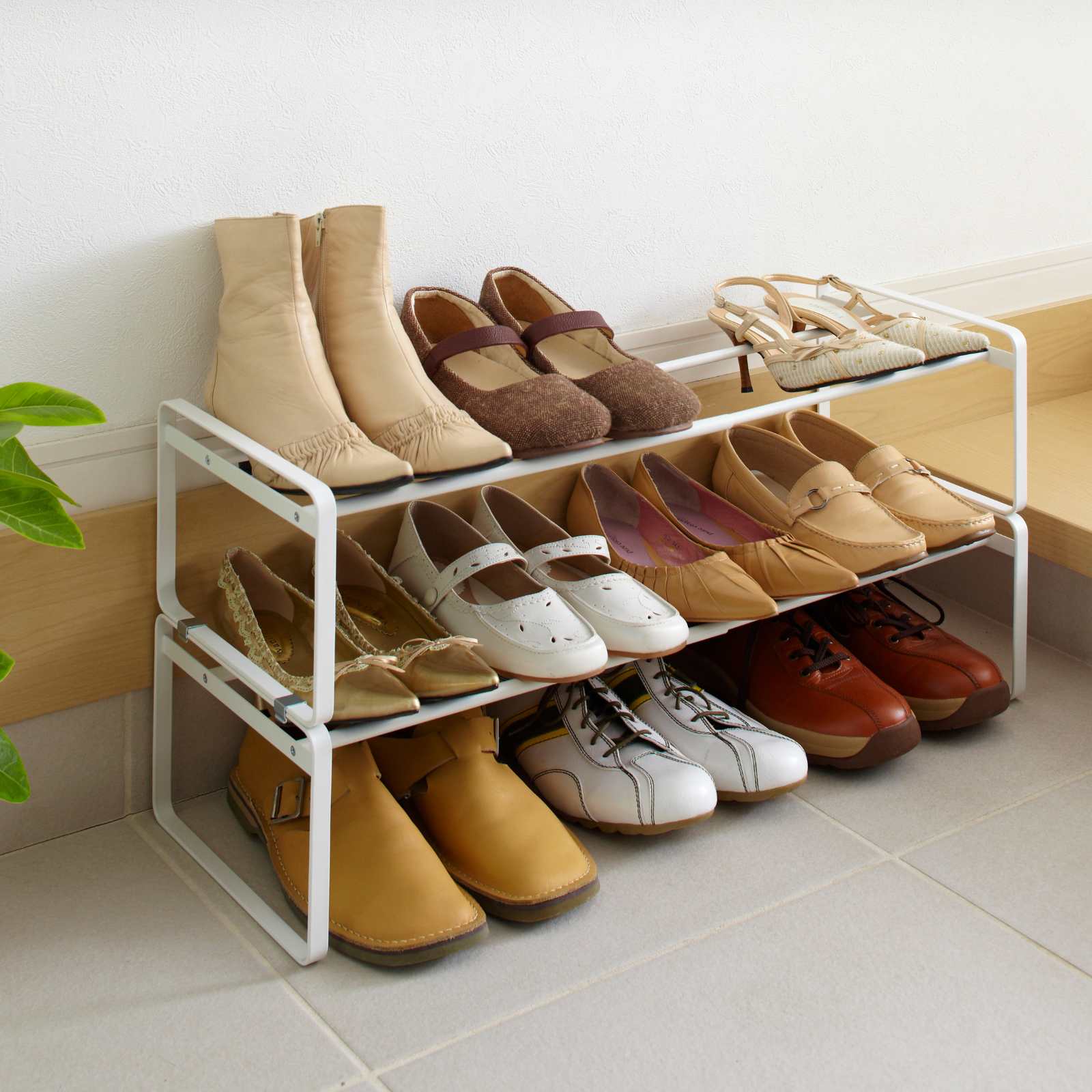 Étagère à chaussures extensible FRAME blanc 