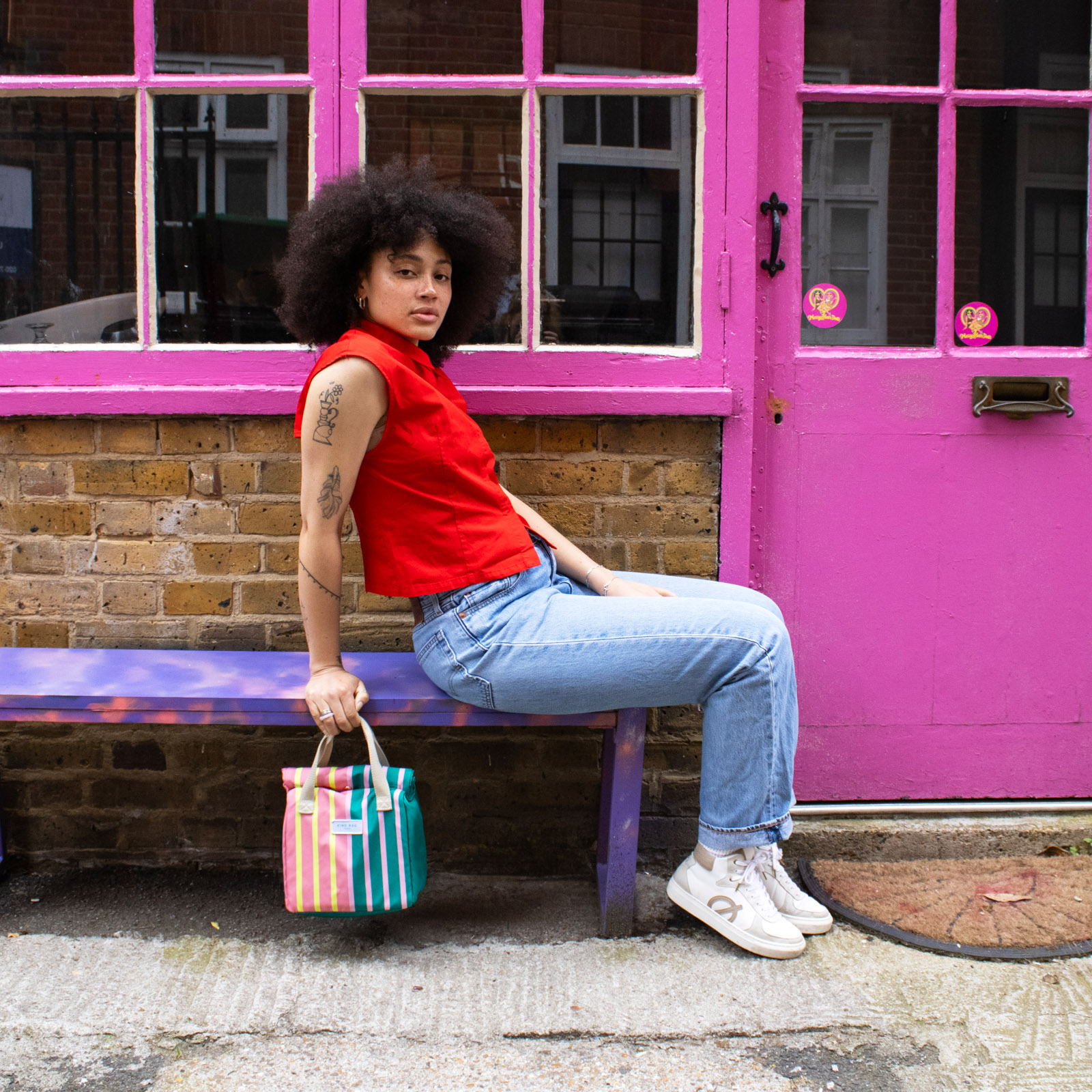 Lunch Bag Bi-Colour Stripes 