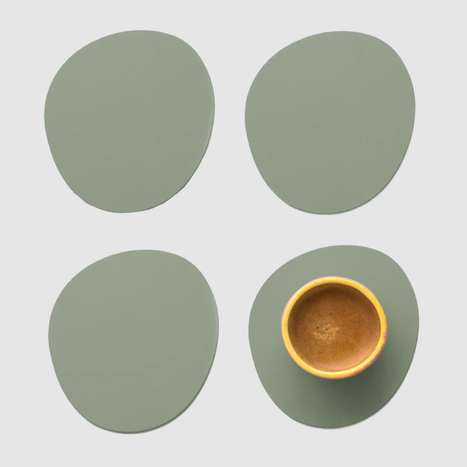 Ruca Round Coasters (x4) Sage Green