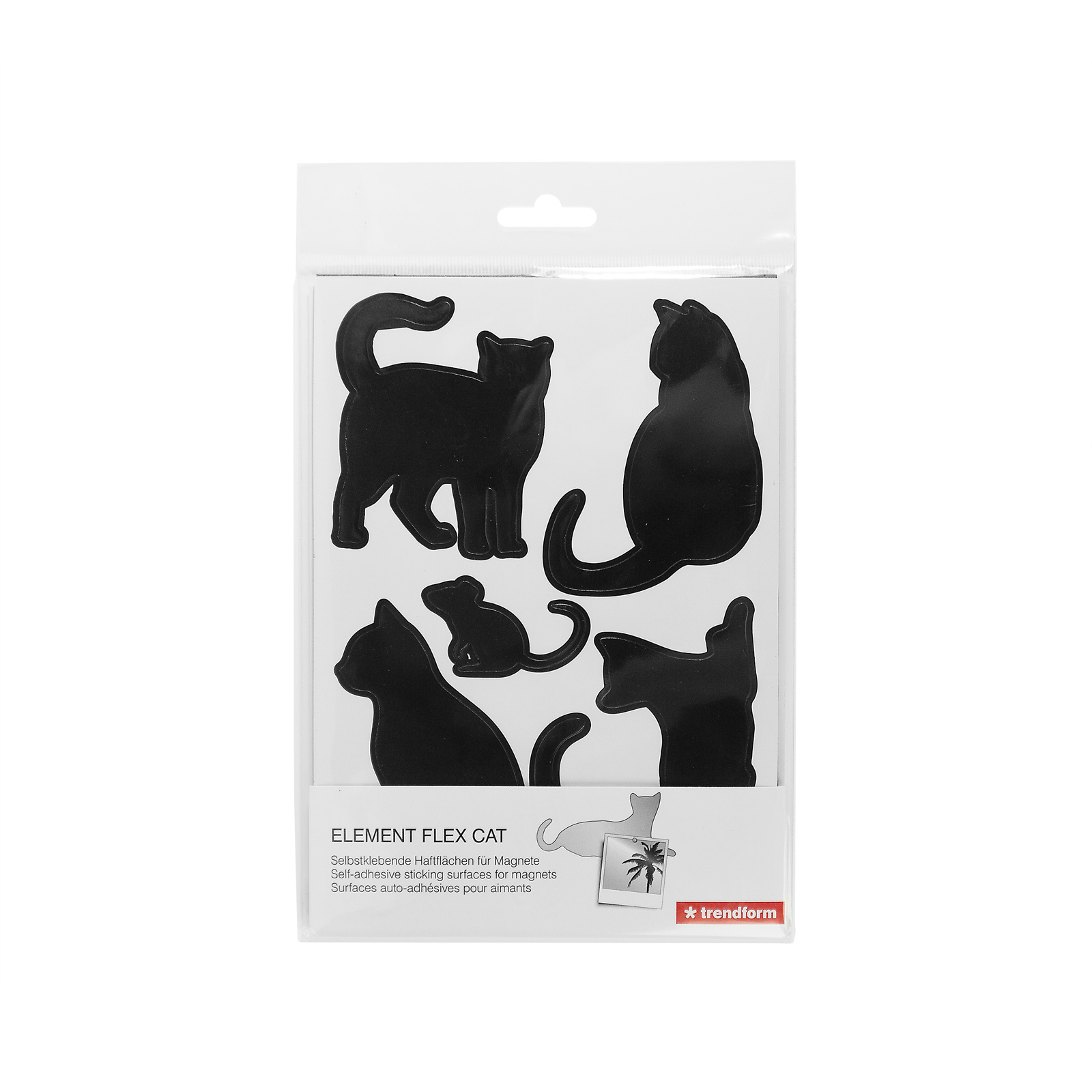 Selbstklebende Haftflächen ELEMENT FLEX CAT für Magnete, 5er Set, schwarz