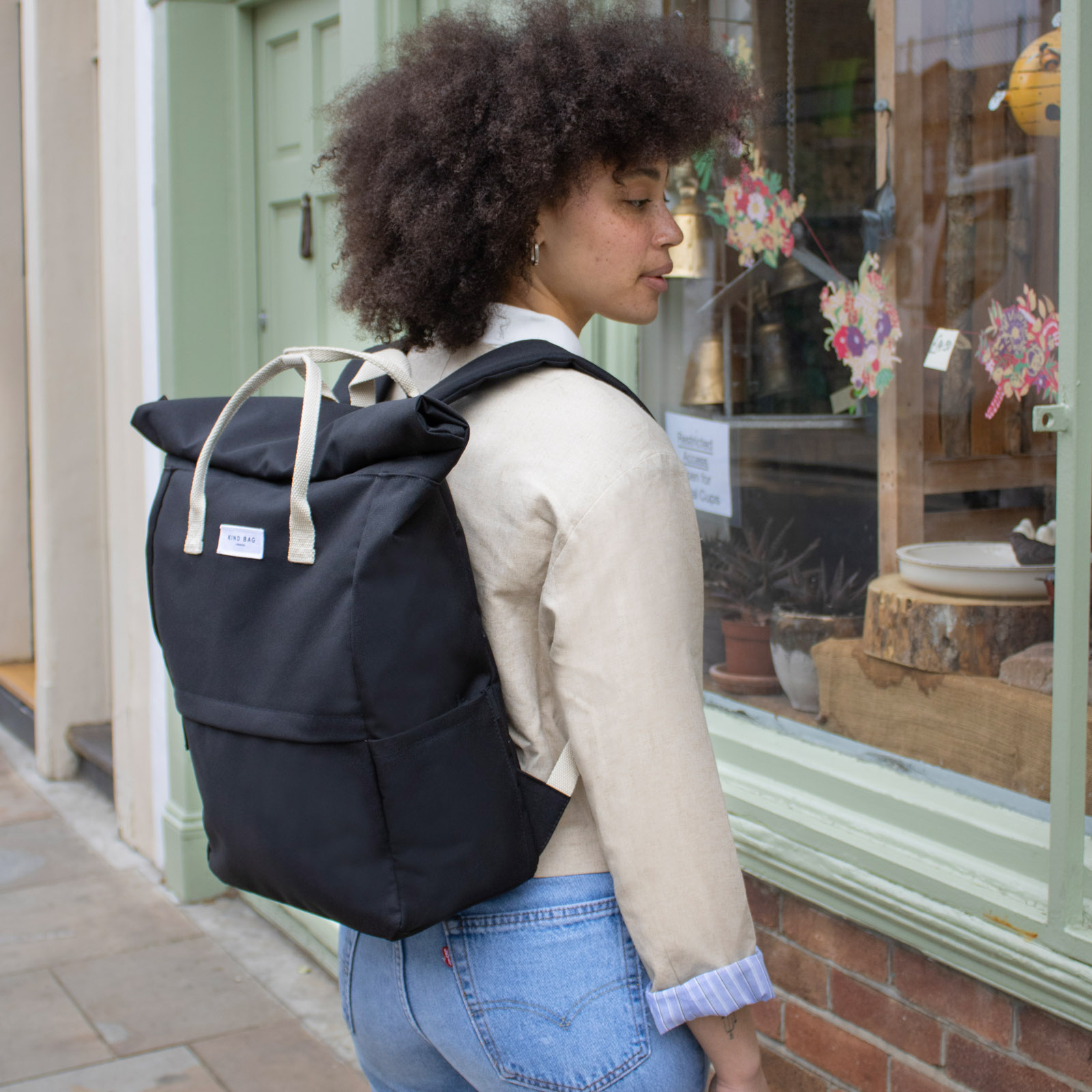 Large Backpack Pebble Black 