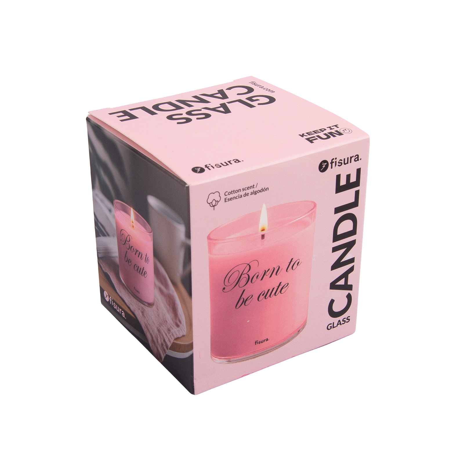 Glass candle BORN TO BE CUTE cotton scent