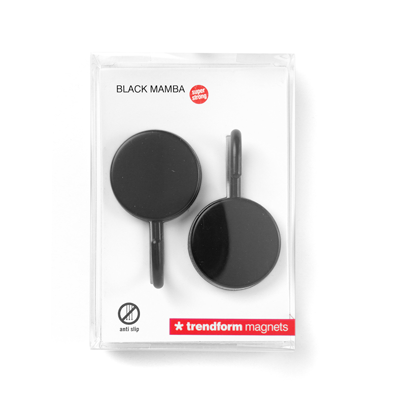 Magnetic hook BLACK MAMBA set of 2 black 