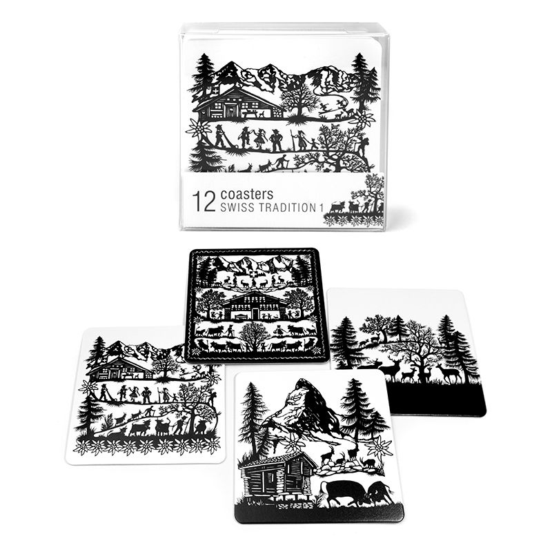 Coasters SWISS TRADITION 1 set of 12 assorted