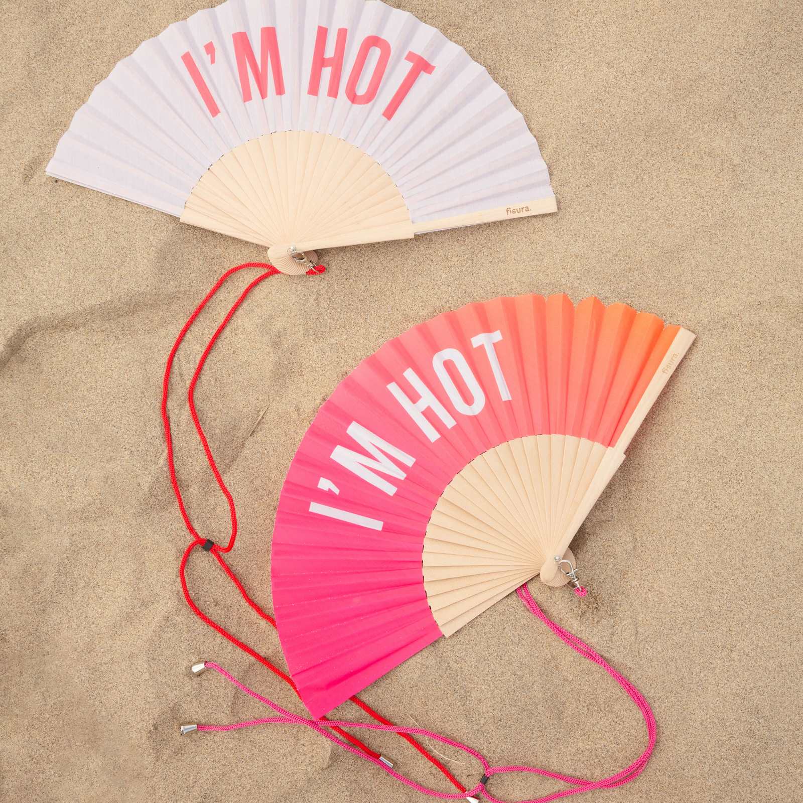 Éventails I'M HOT pink and orange gradient