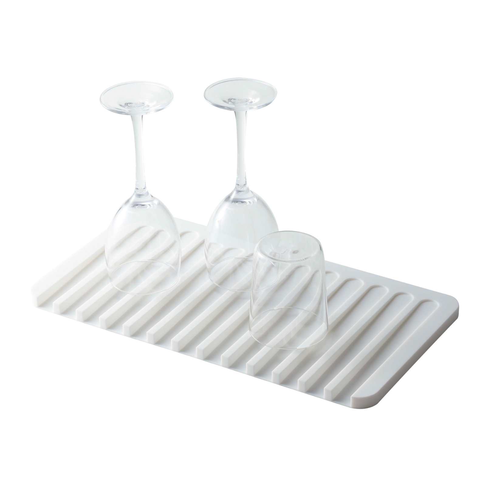 Plateau égouttoir en silicone FLOW blanc 