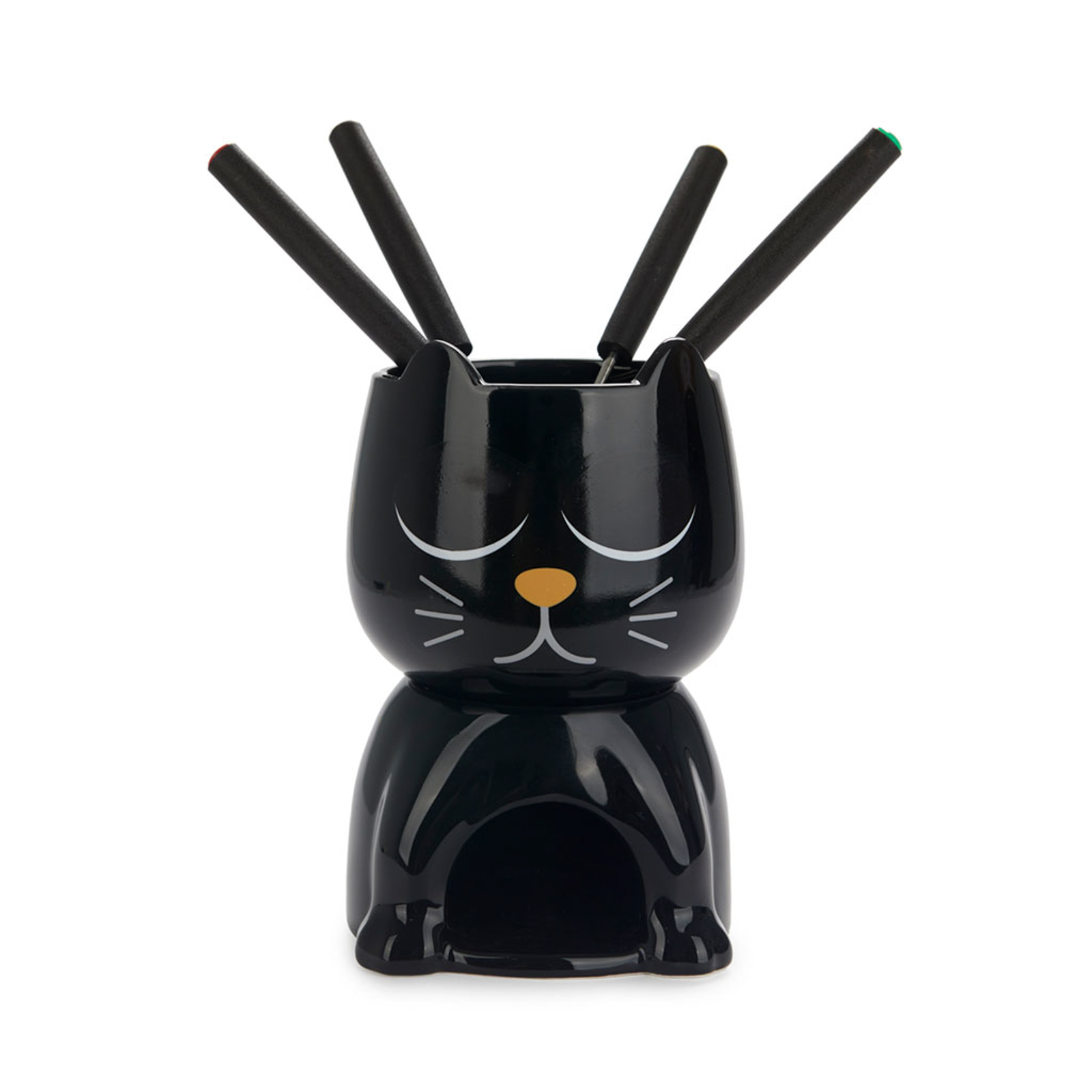 Schokoladenfondue-Set WAKE CAT schwarz 