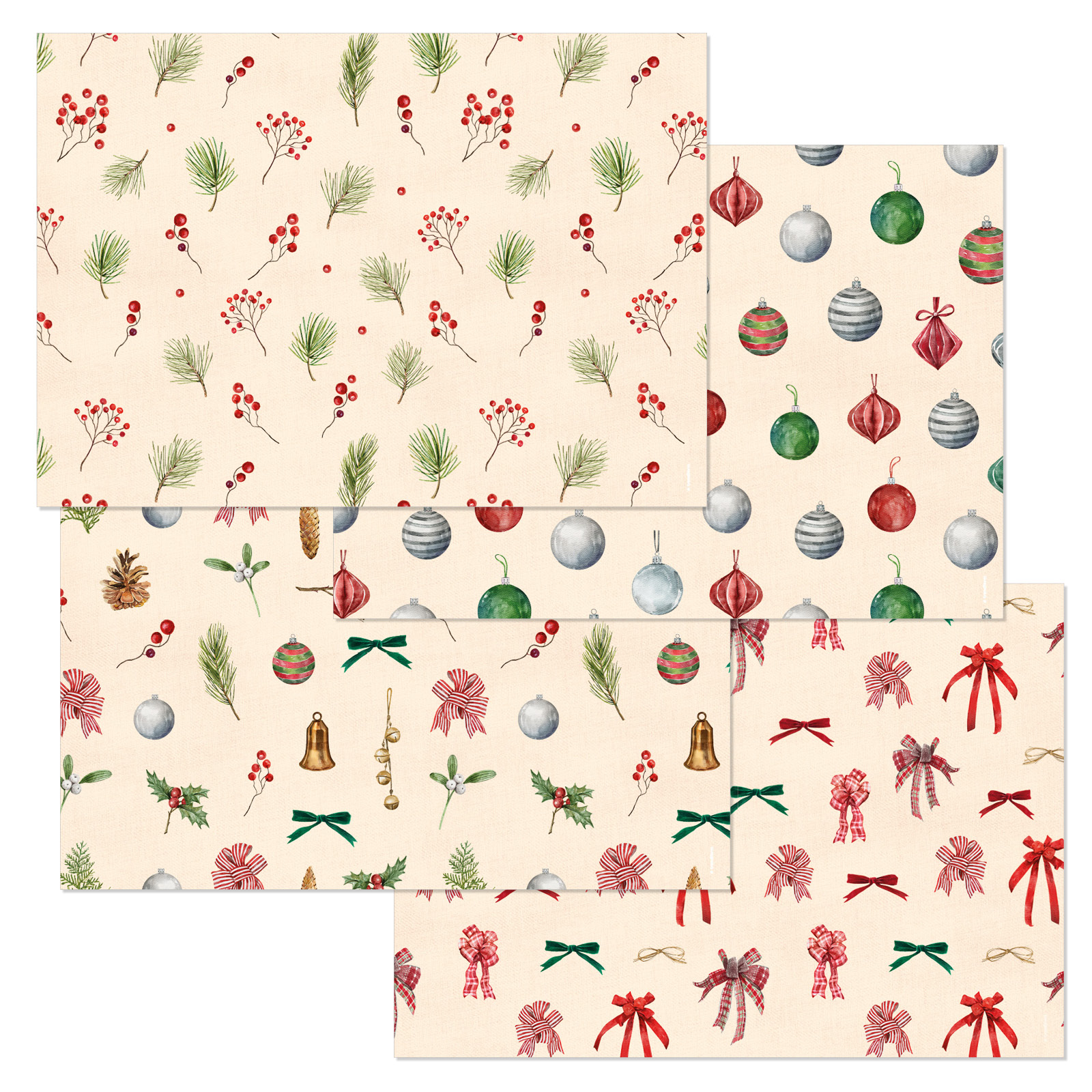 Papiertischset DECEMBER 4 Sujets à 12 Blatt