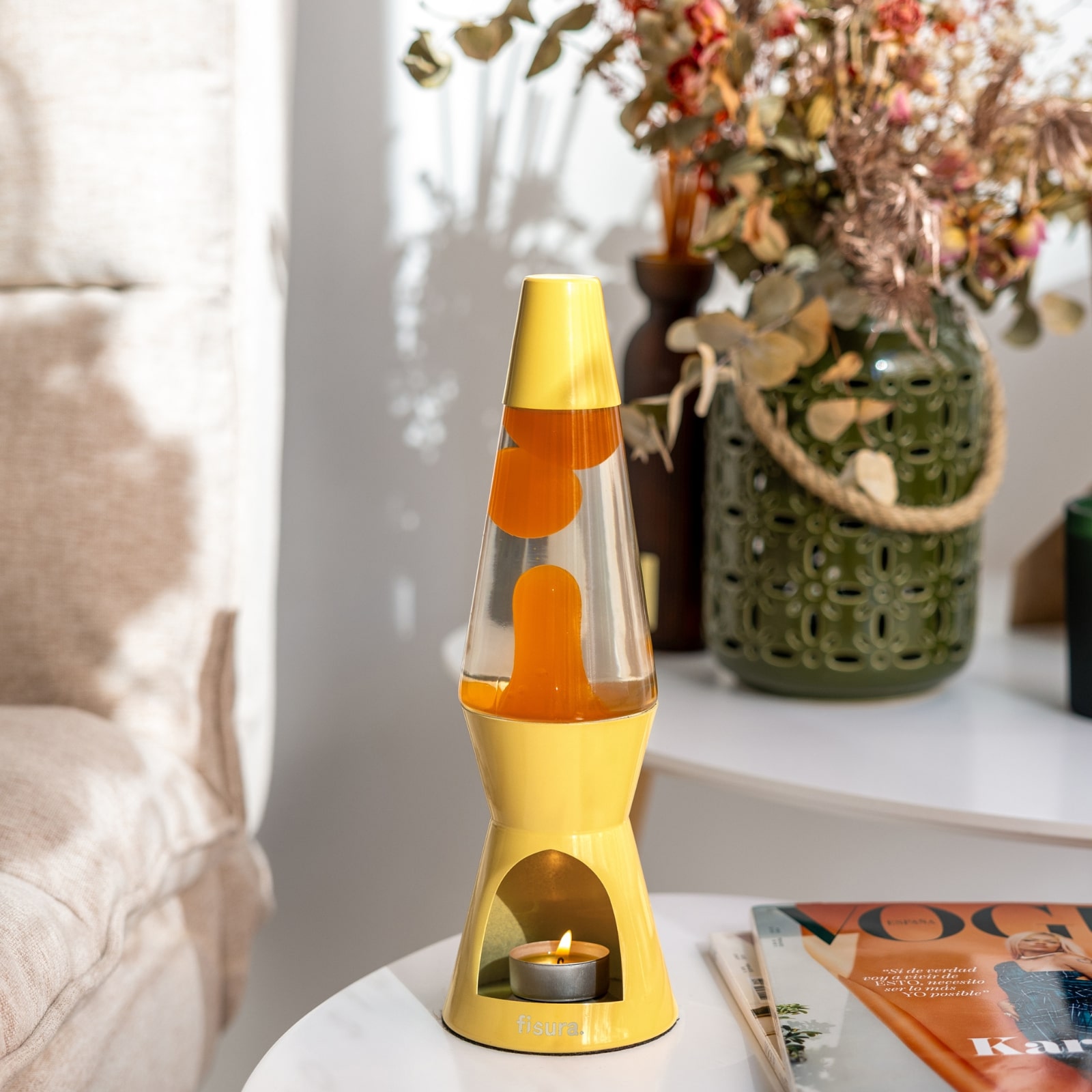 Lava Lamp T-LIGHT yellow 