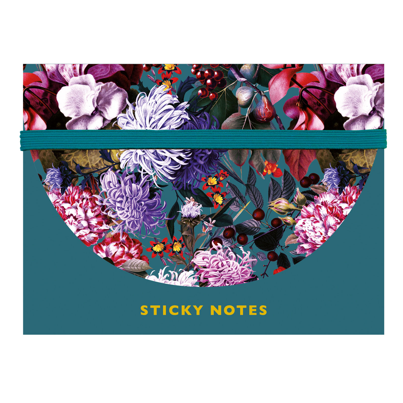 STICKY NOTES Set Blumenbouquet petrol 