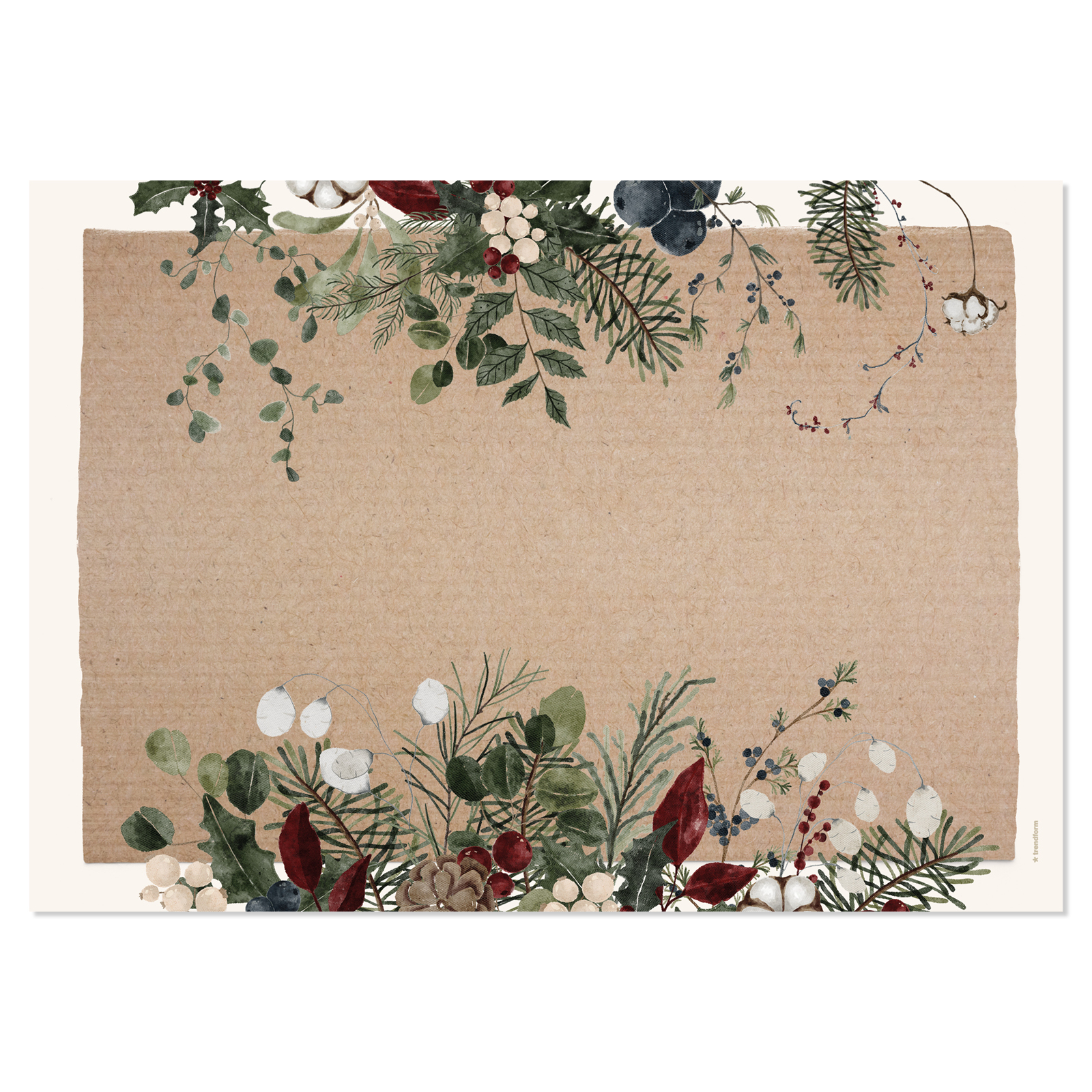 Sets de table en papier WINTER FLORISTRY 4 x 12 feuilles