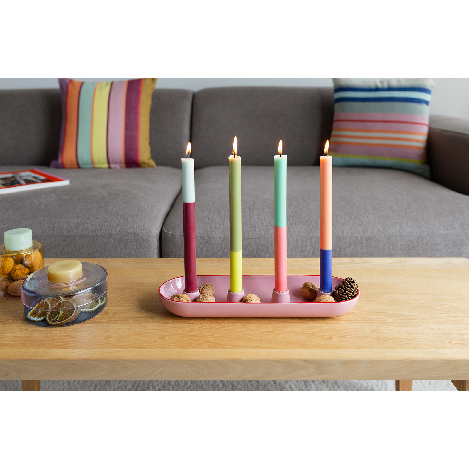 Adventskranzschale Lucia rose oval