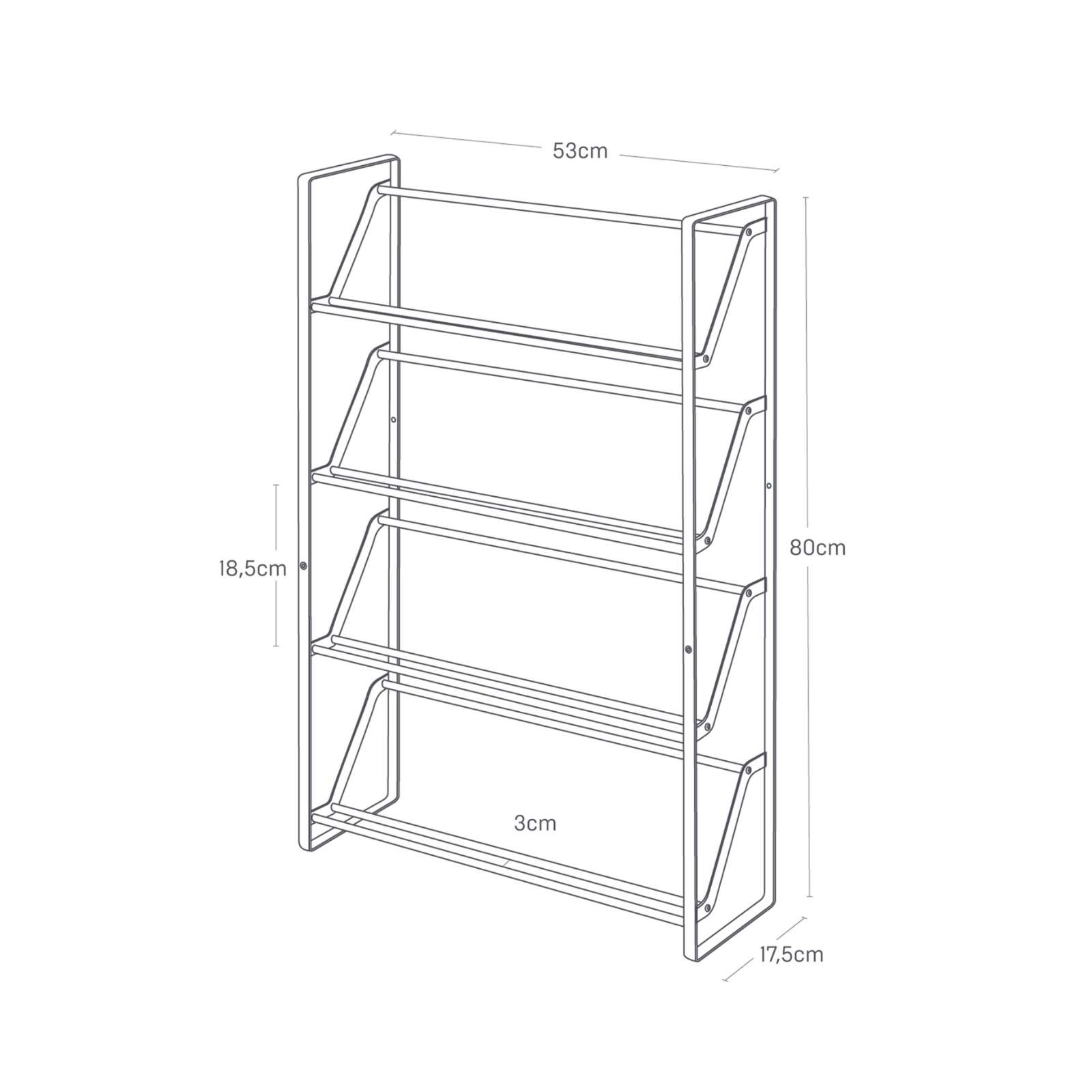 Étagère à chaussures mince à 4 niveaux FRAME  blanc