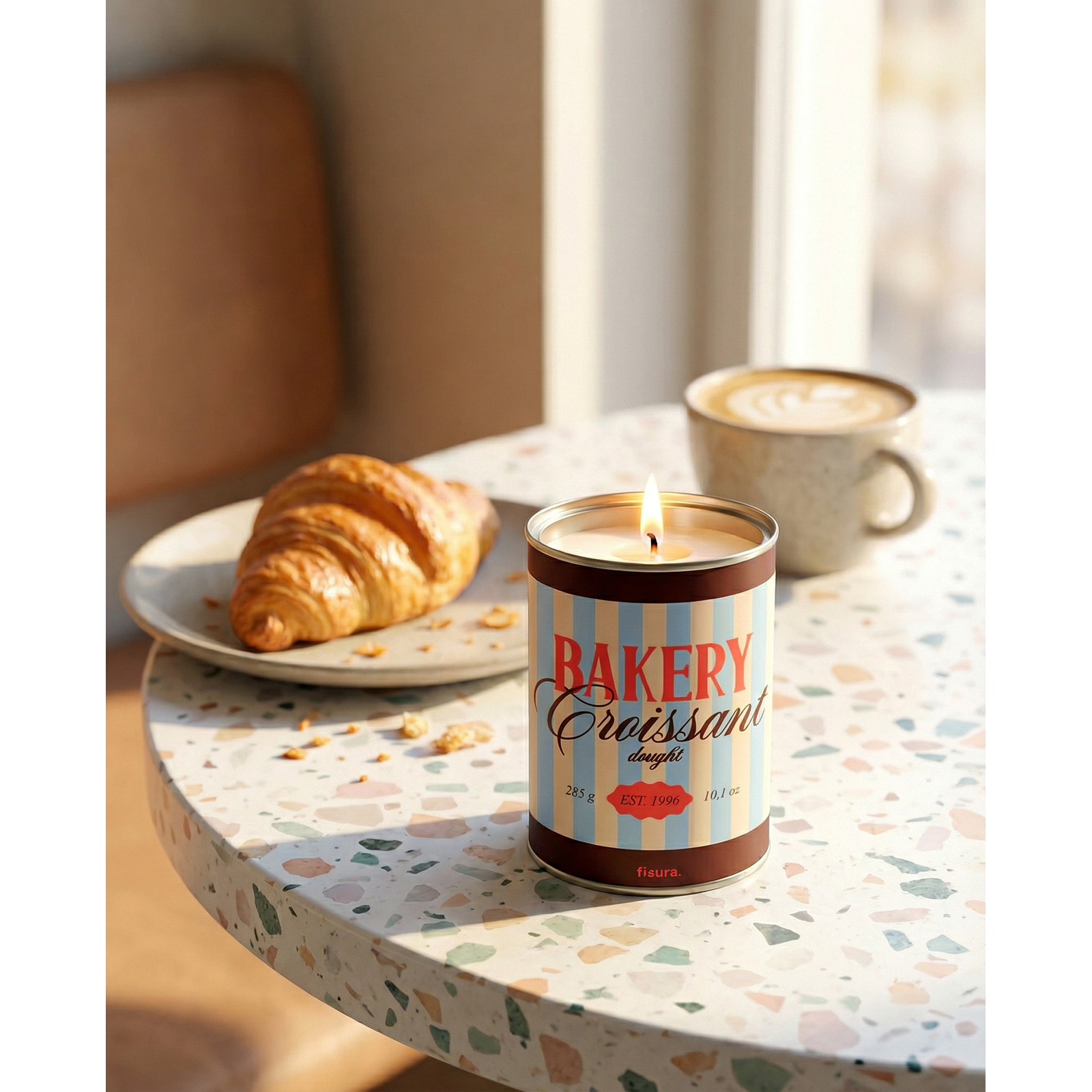 Metal candle CROISSANT bakery croissant dought
