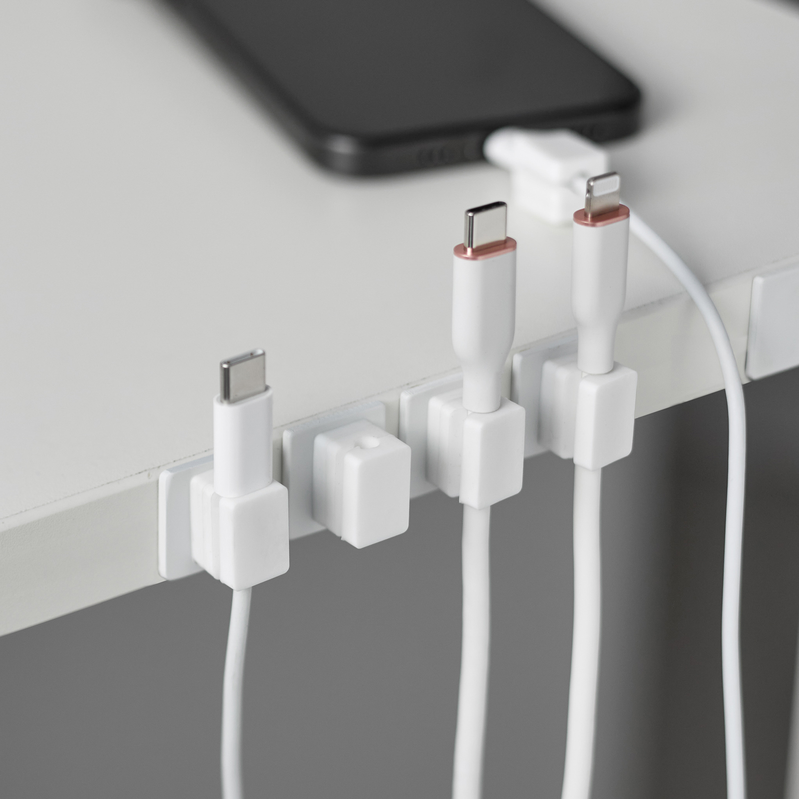 Magnetische Kabelhalter mit Basis (5er-Set) SMART weiss