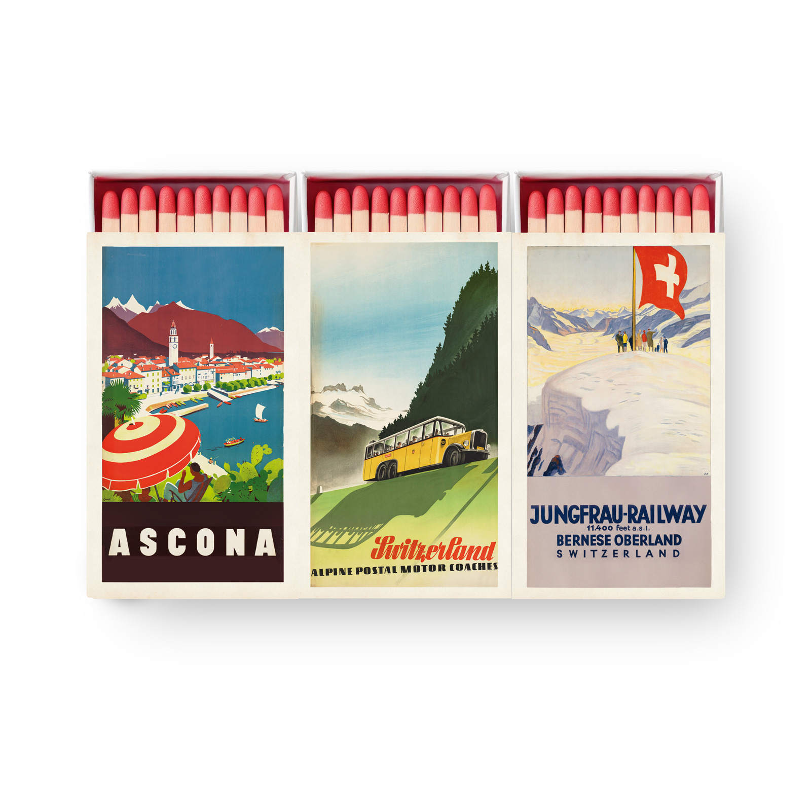 Zündhölzer SWISS TRAVEL 3er Set Inhalt ca. 45 Stk./Pack