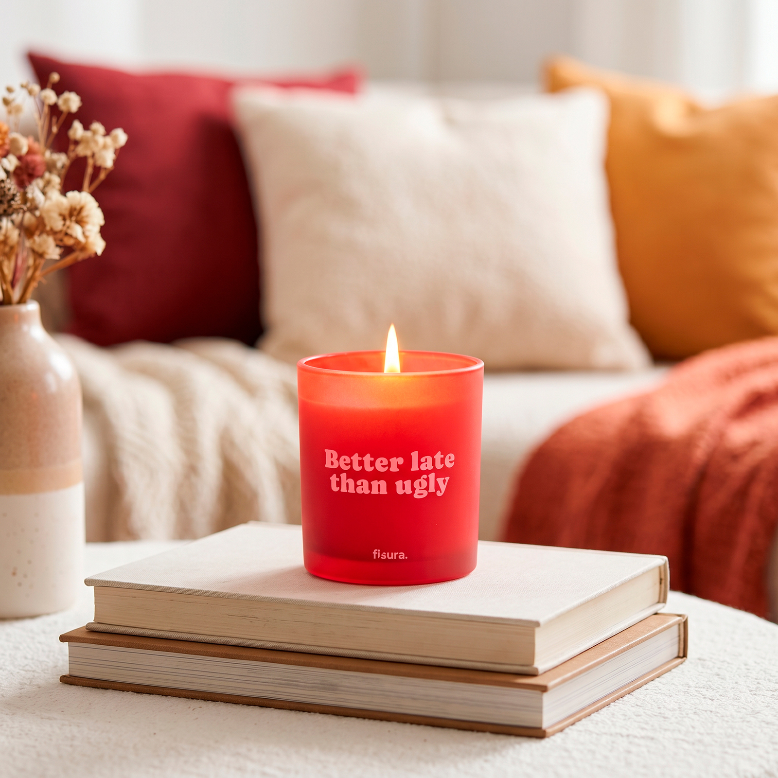 Glass candle BETTER LATE THAN UGLY ambar scent