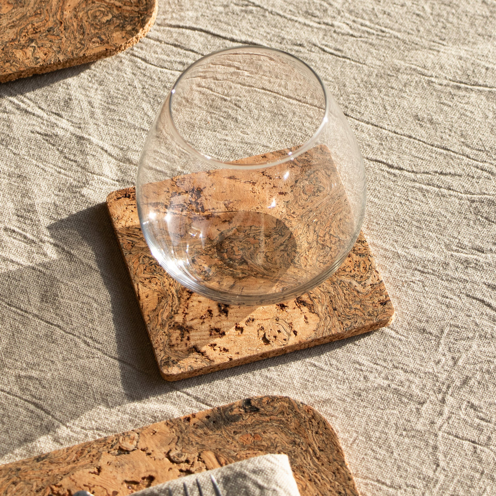 Dessous-de-verre NATURAL CORK SQUARE set de 4