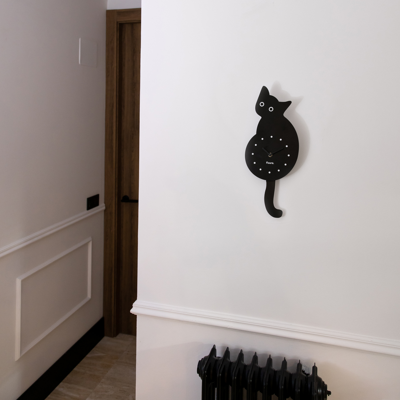 CAT CLOCK - black 