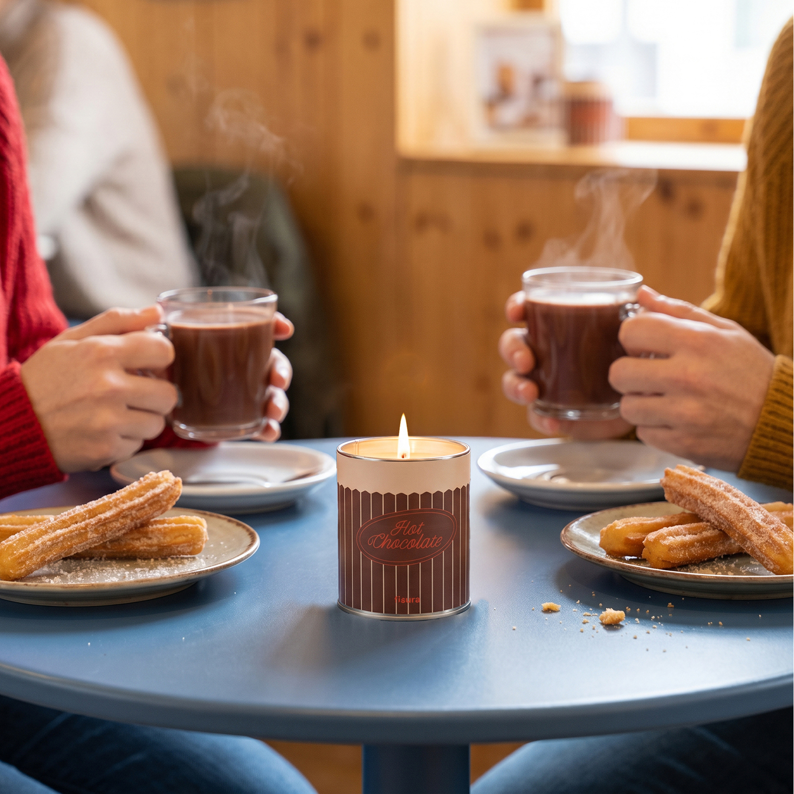 Metal candle HOT CHOCOLATE chocolate scent