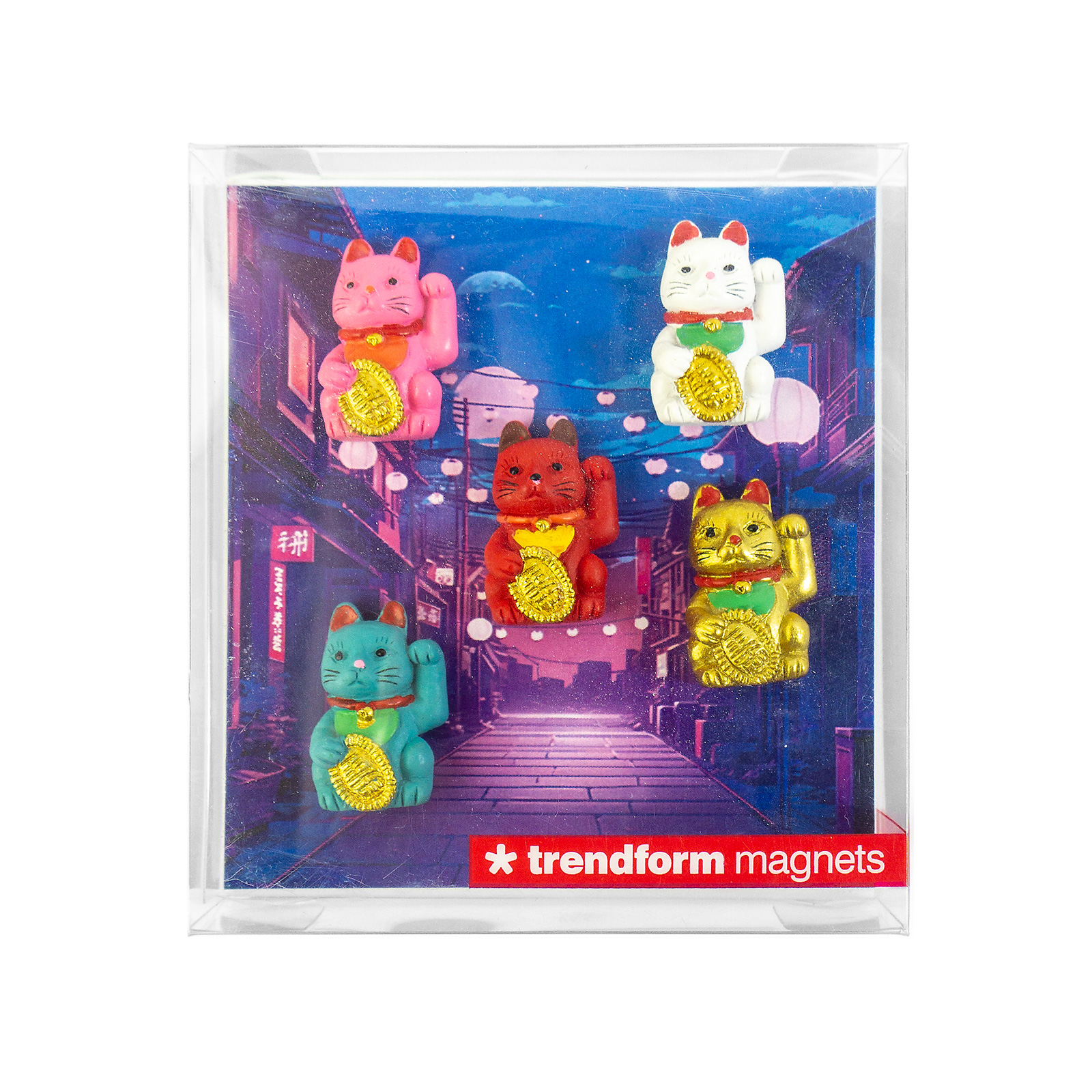 Aimants LUCKY CAT set de 5 multicolore 