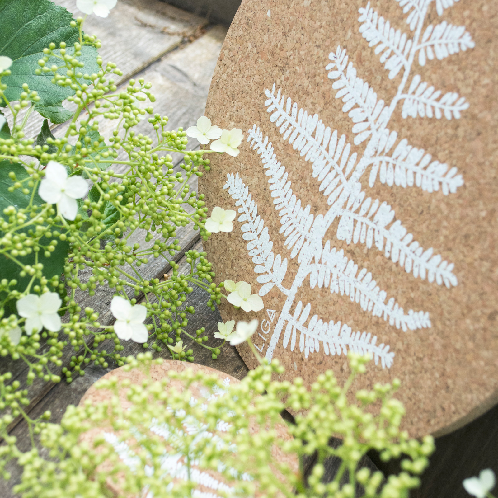 Glasuntersetzer CORK FERN 