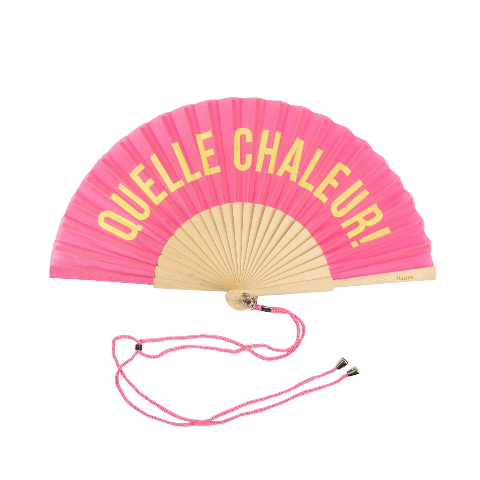 Éventails QUELLE CHALEUR yellow & pink