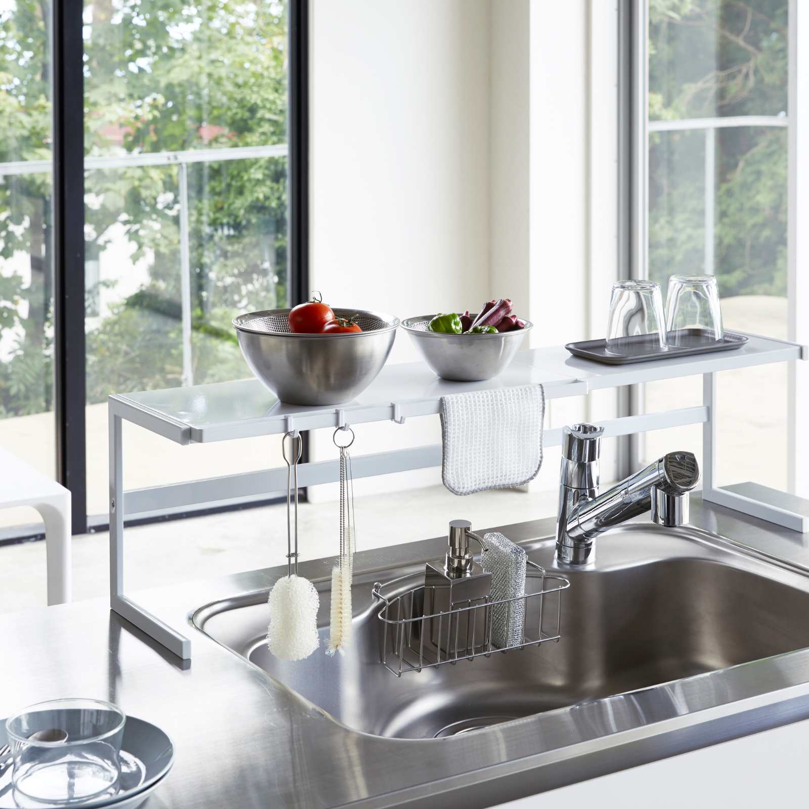 Support de cuisine extensible TOWER blanc