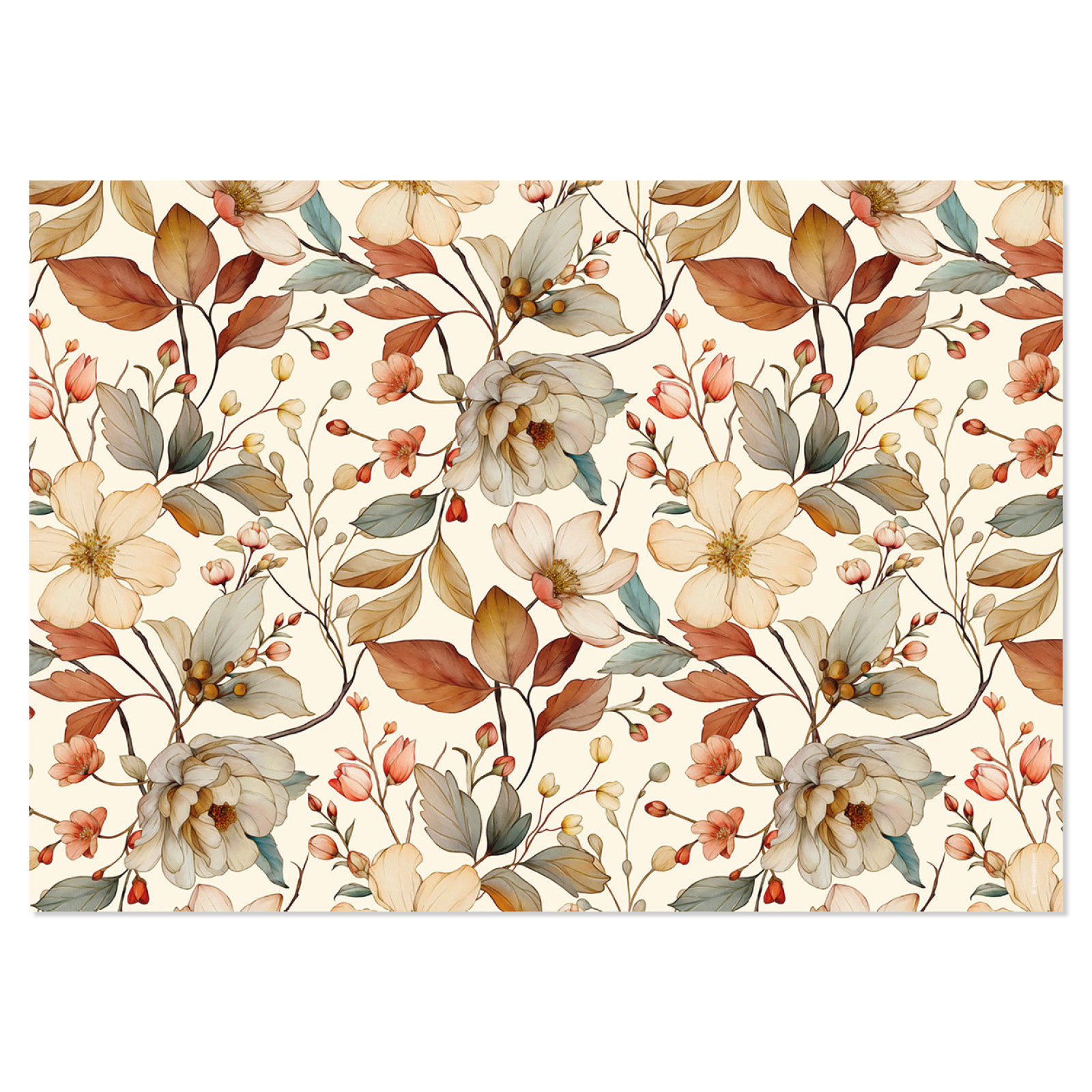 Papiertischset FLORAL AUTUMN 4 Sujets à 12 Blatt