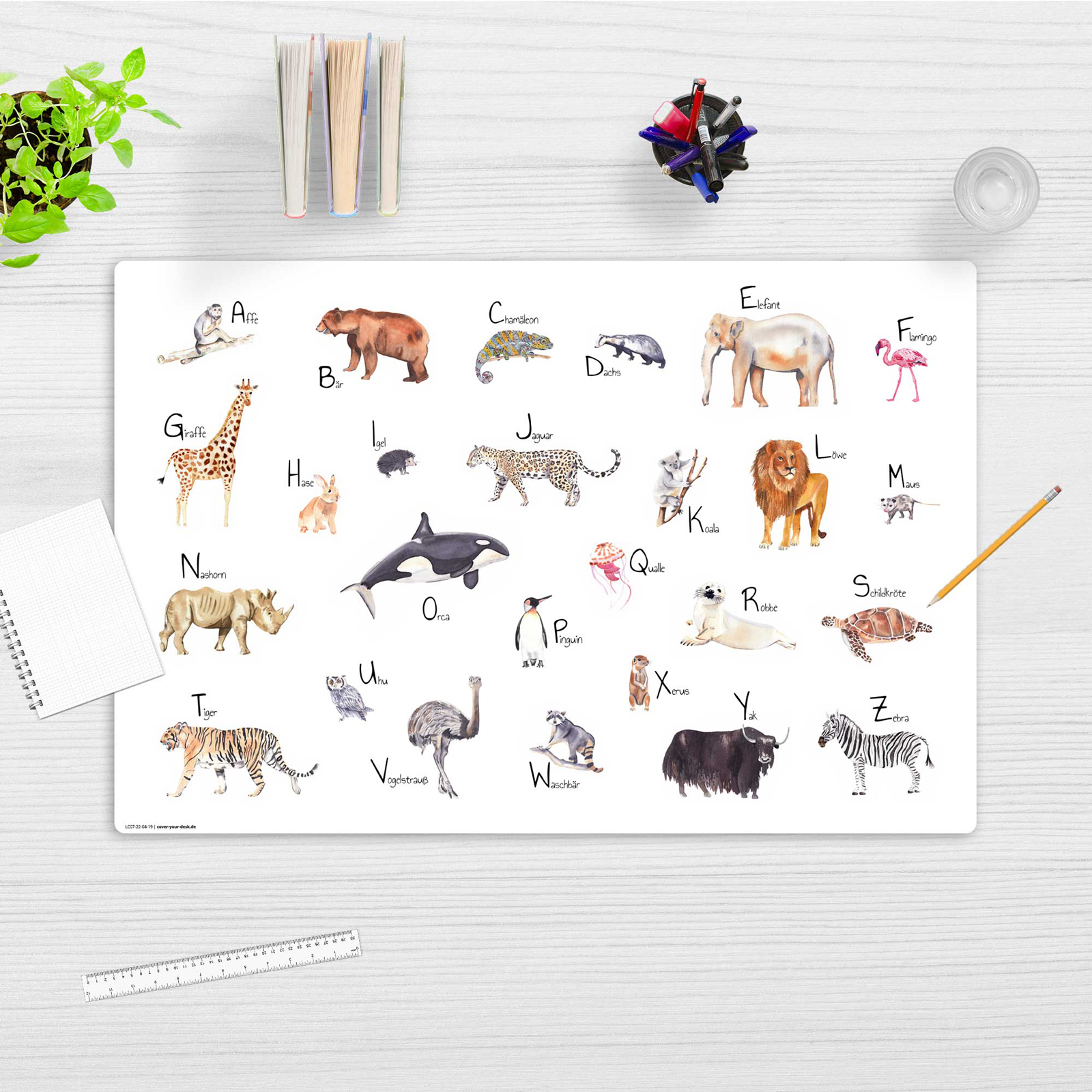 Schreibunterlage TIERE ABC