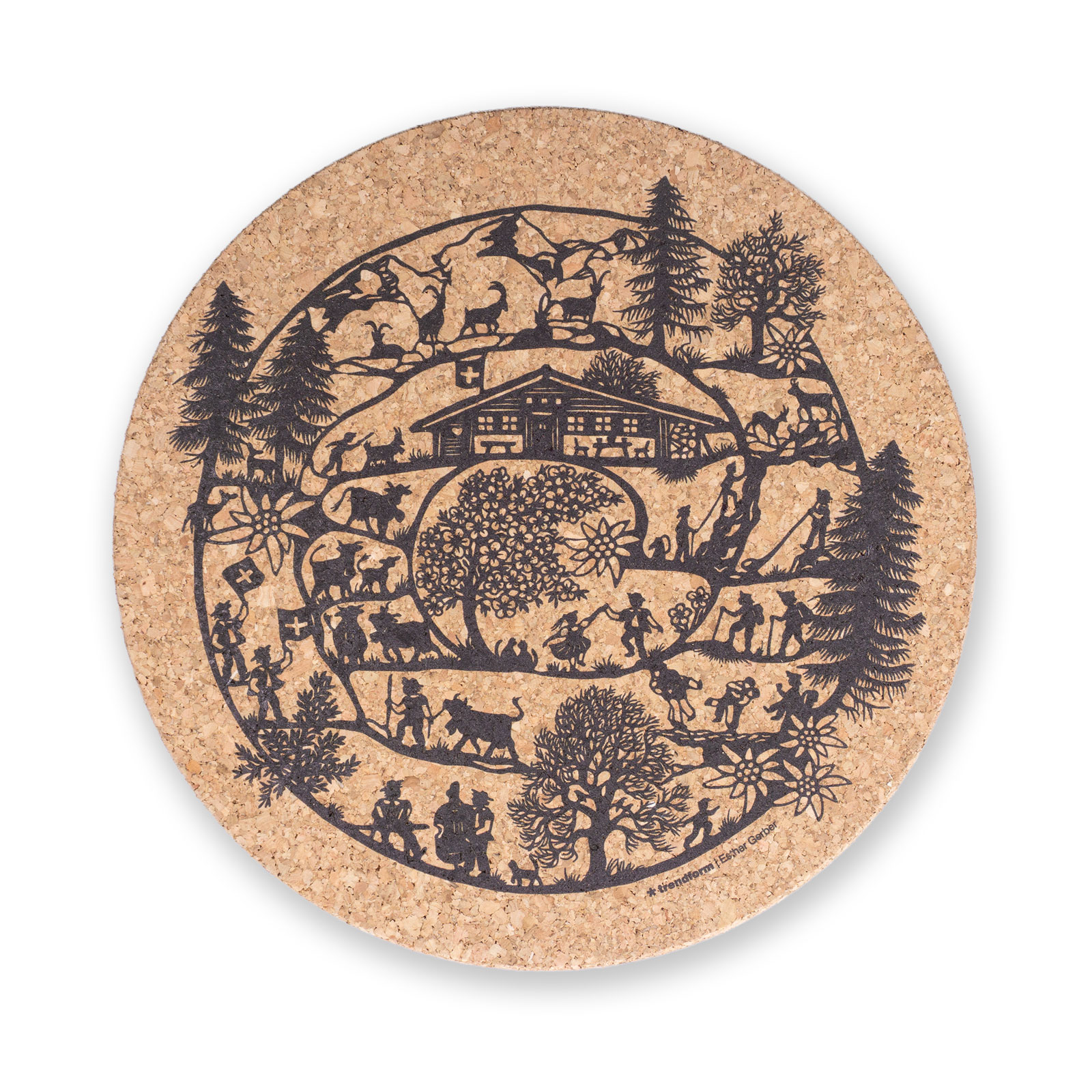 Dessous-de-plat liège SWISS TRADITION  Ø190x10mm