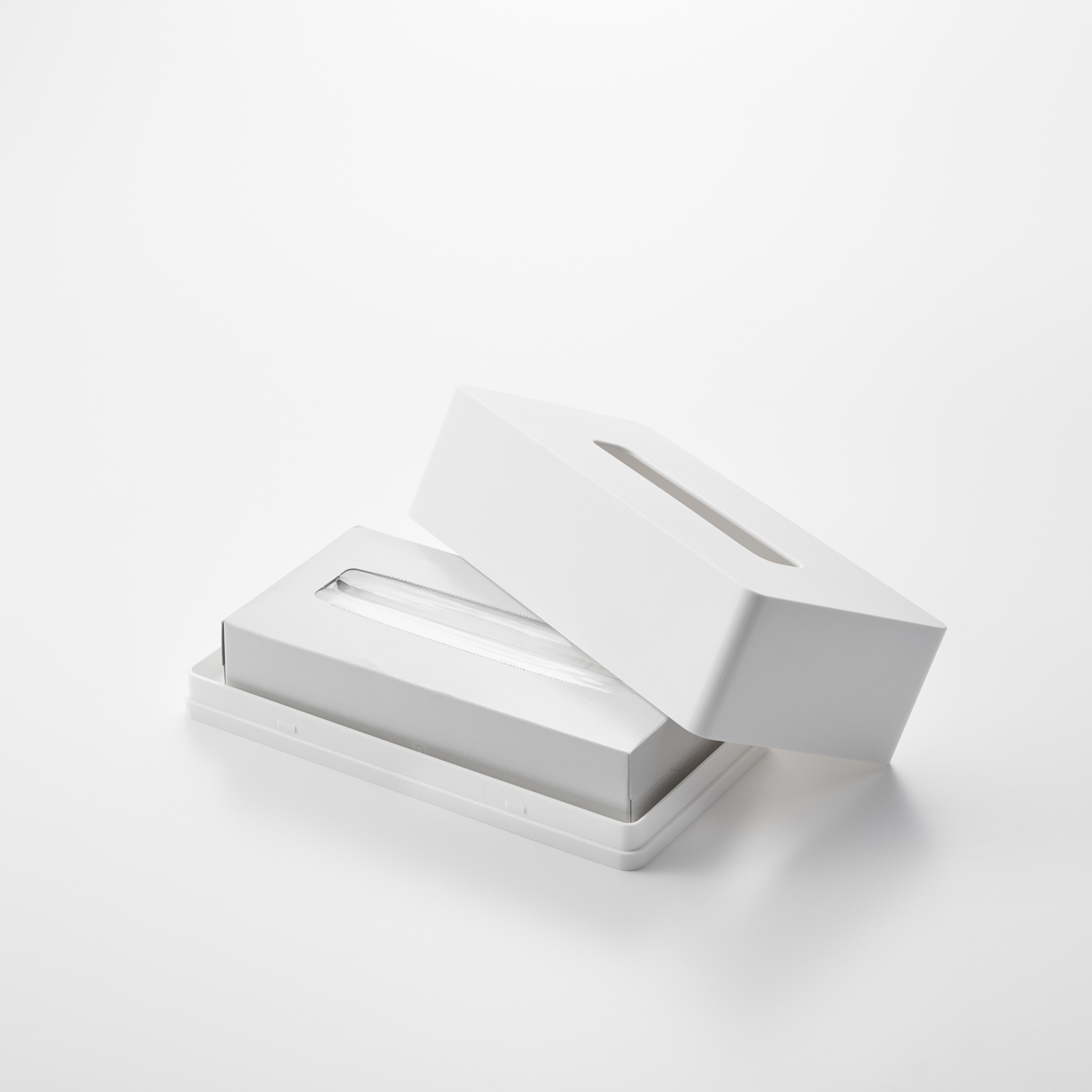 TOWER Klebehaken-Taschentuchbox weiss
