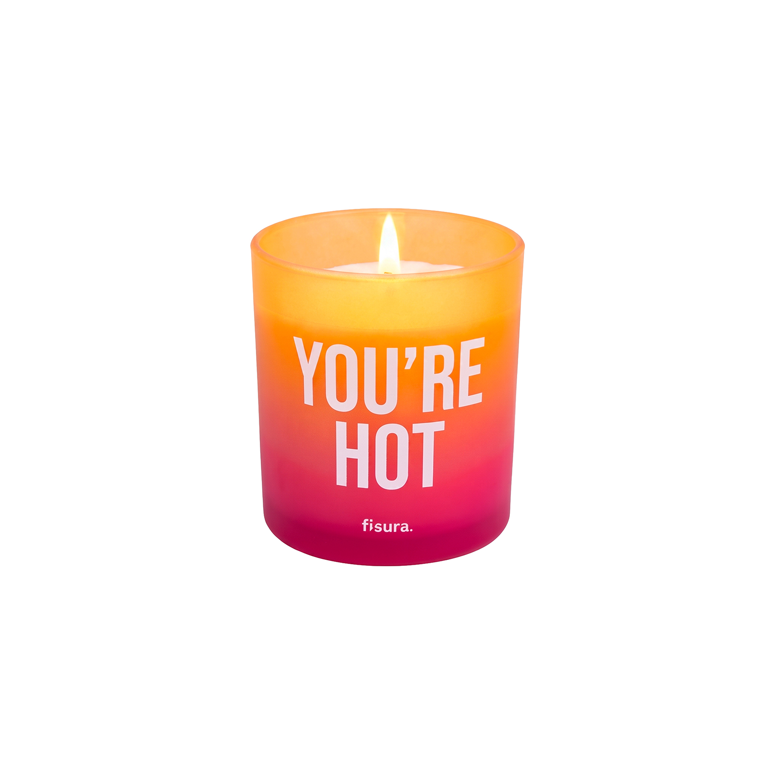 Glass candle YOU'RE HOT leather scent