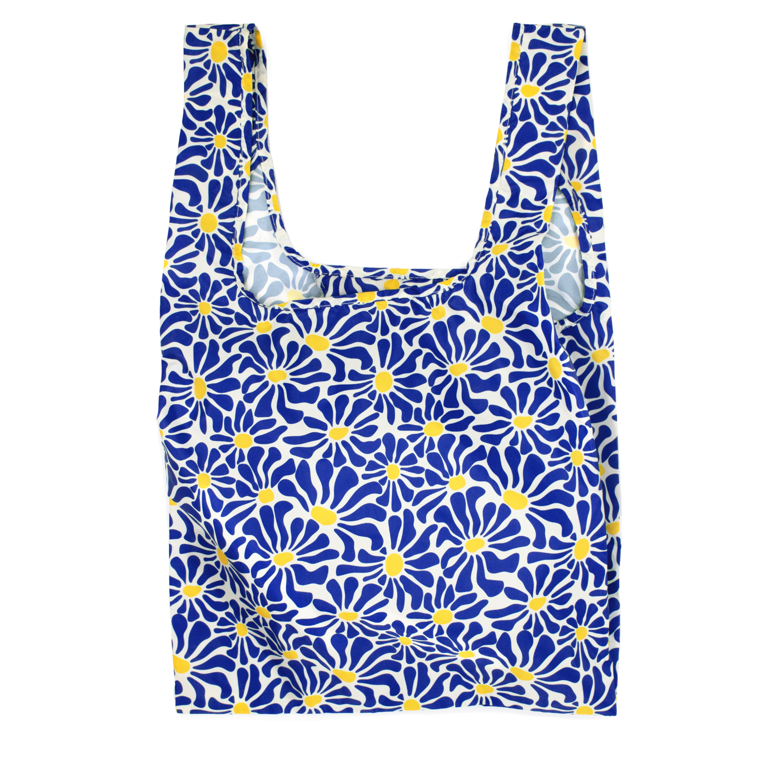 Medium Bag Abstract Flowers Blue 