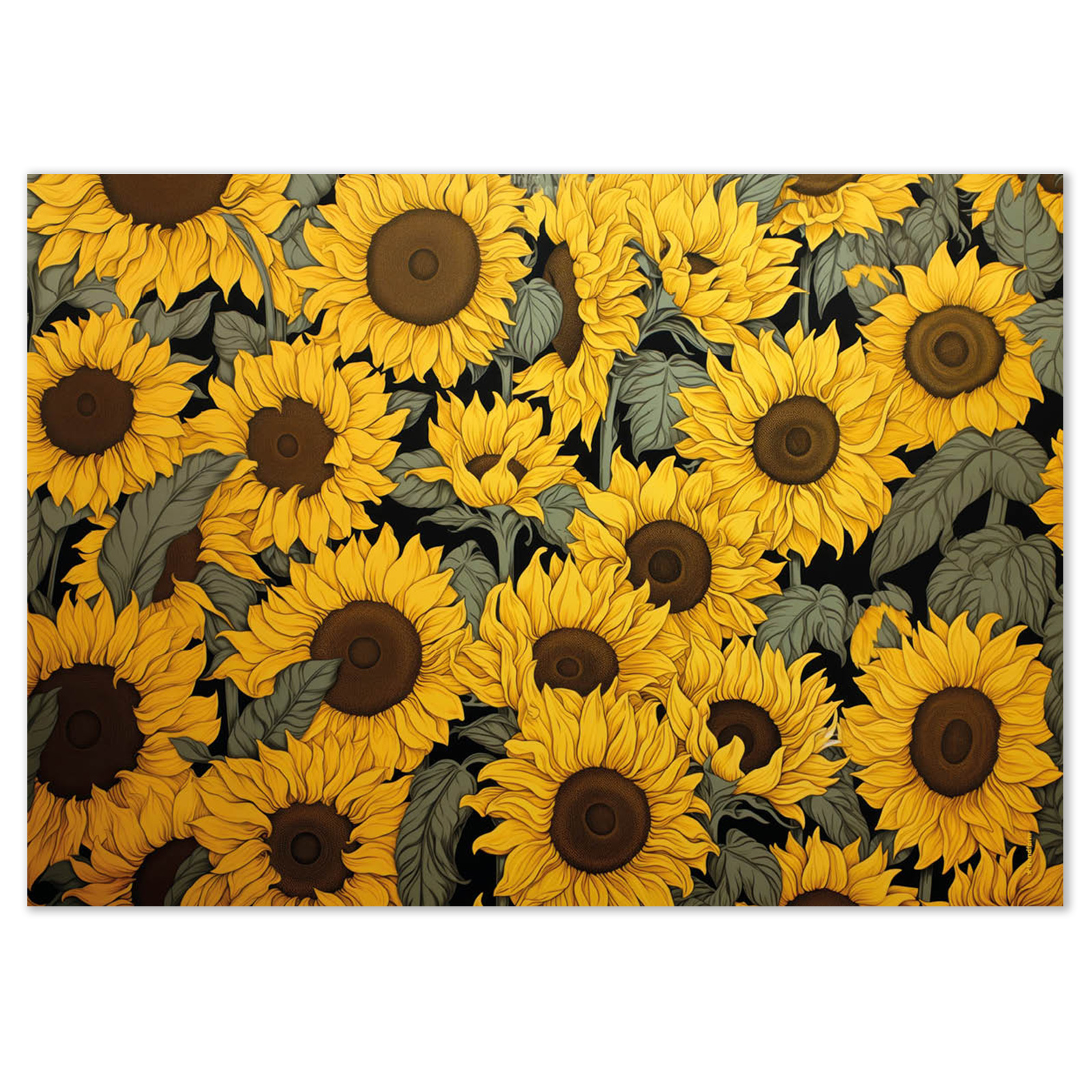 Paper placemat SUNFLOWERS 4 x 12 sheets
