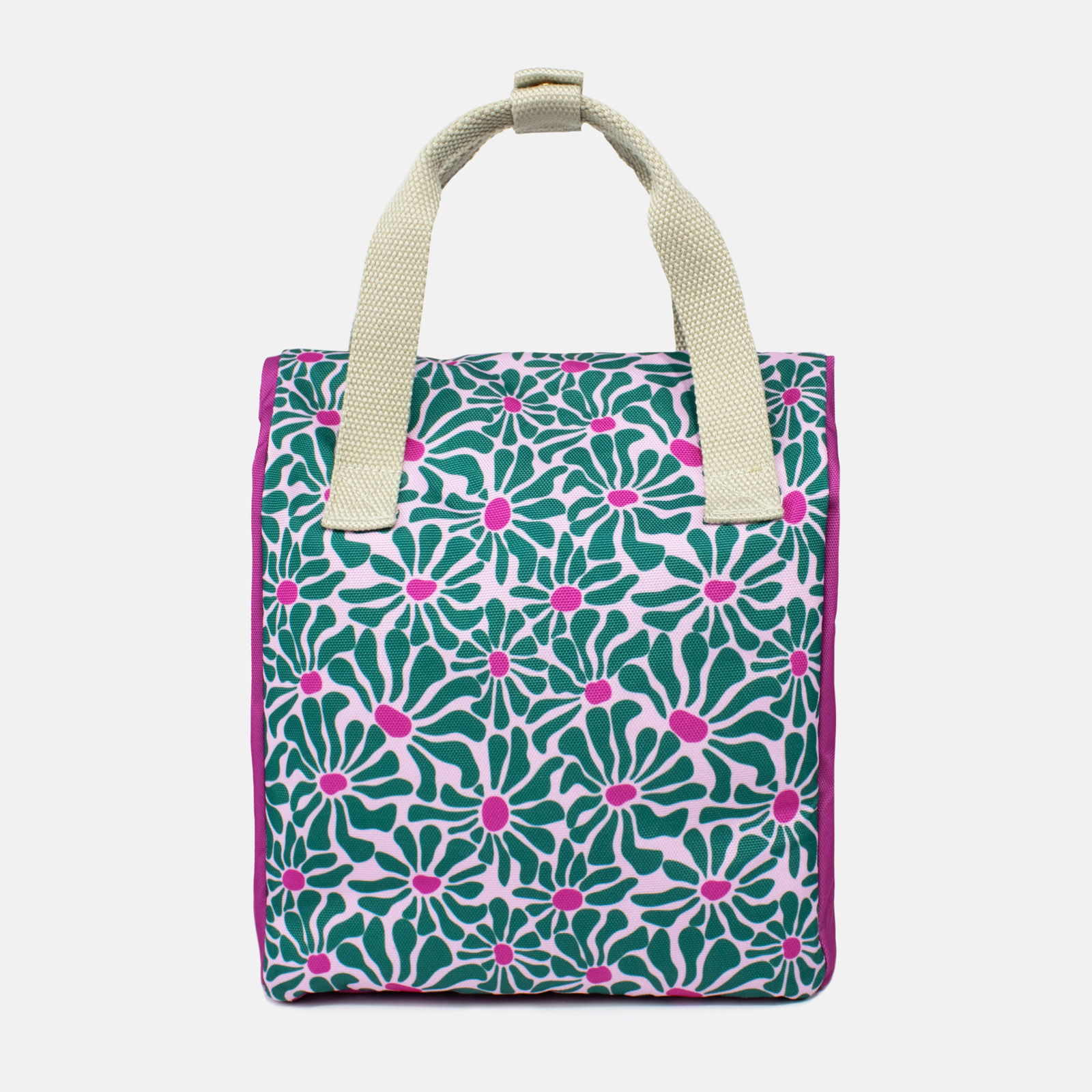 Lunch Bag Abstract Flowers - Green 